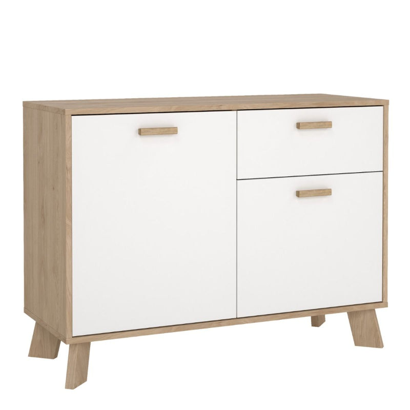 Ikast Sideboard w/ 1 Drawer in Jackson Hickory & White - White Tree Furniture