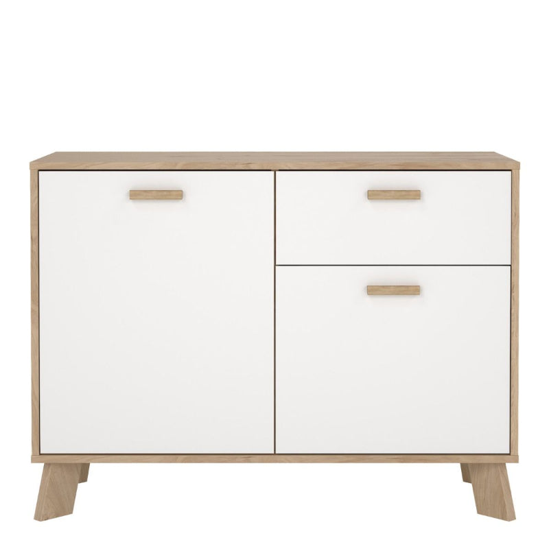 Ikast Sideboard w/ 1 Drawer in Jackson Hickory & White - White Tree Furniture