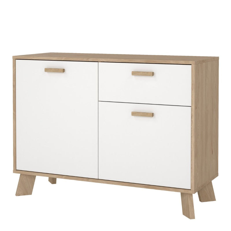 Ikast Sideboard w/ 1 Drawer in Jackson Hickory & White - White Tree Furniture