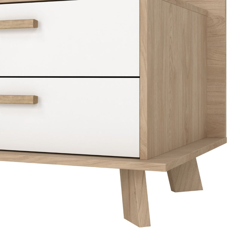 Ikast TV Unit w/ 2 Drawers in Jackson Hickory & White - White Tree Furniture