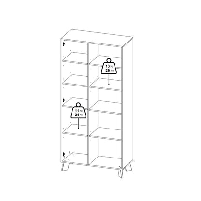 Ikast China Cabinet w/ 2 Doors in Jackson Hickory & White - White Tree Furniture