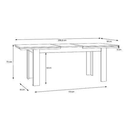 Illopa Extending Dining Table 160-207cm - White Tree Furniture