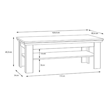 Illopa Coffee Table in Snowy Oak / Oak Nelson - White Tree Furniture