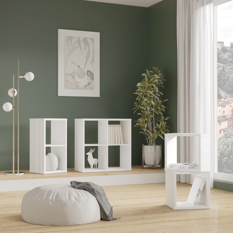 Mauro Singular Storage Unit in High Gloss White - White Tree Furniture