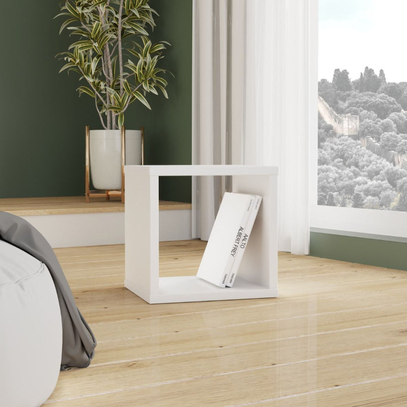 Mauro Singular Storage Unit in High Gloss White - White Tree Furniture