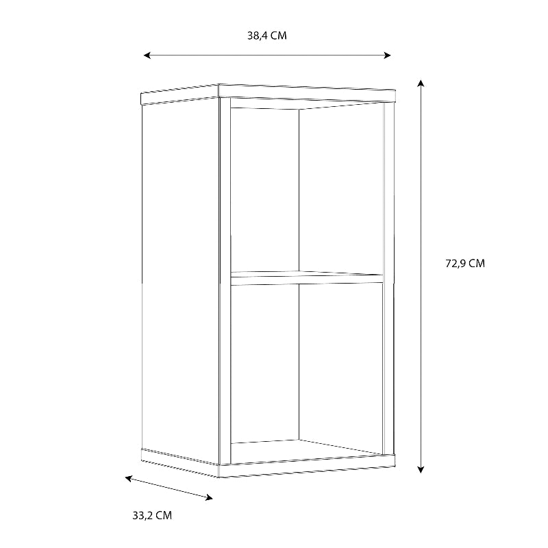 Mauro 1 Shelf Storage Unit in High Gloss White - White Tree Furniture