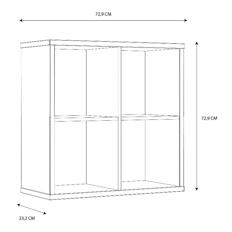 Mauro 2 x 2 Storage Unit in High Gloss White - White Tree Furniture