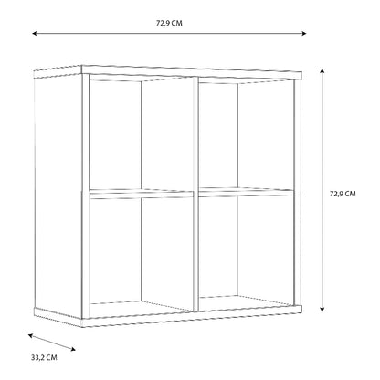 Mauro 2 x 2 Storage Unit in High Gloss White - White Tree Furniture