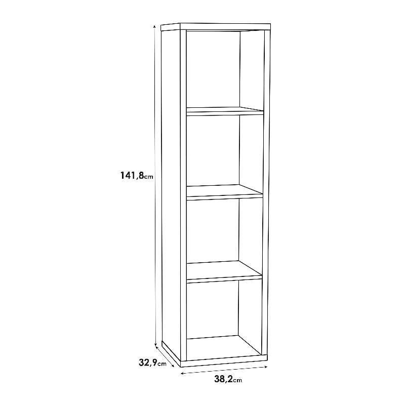 Mauro 3 Shelves Storage Unit in Matt White - White Tree Furniture