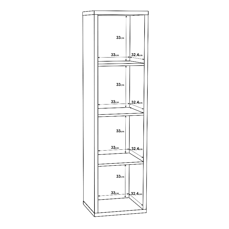 Mauro 3 Shelves Storage Unit in Matt White - White Tree Furniture