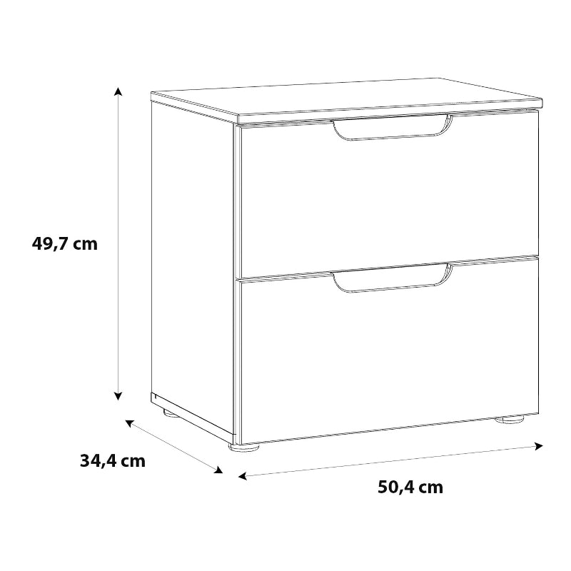 Sienna High Gloss White Bedside Table - White Tree Furniture