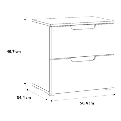 Sienna High Gloss White Bedside Table - White Tree Furniture