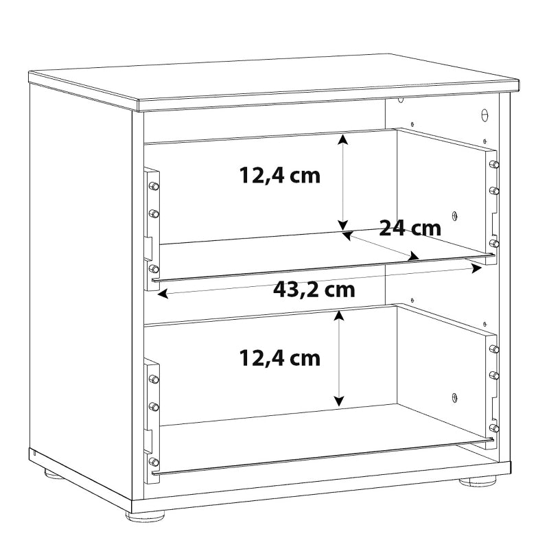 Sienna High Gloss White Bedside Table - White Tree Furniture