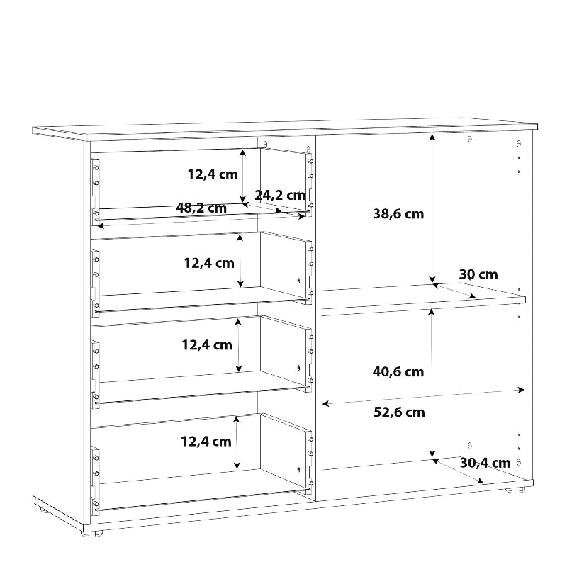 Sienna High Gloss White 4 Drawer Chest of Drawers w/ 1 Door - White Tree Furniture