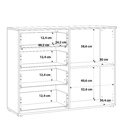 Sienna High Gloss White 4 Drawer Chest of Drawers w/ 1 Door - White Tree Furniture