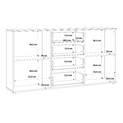 Sienna High Gloss White Wide Chest of 4 Drawers w/ 2 Doors - White Tree Furniture