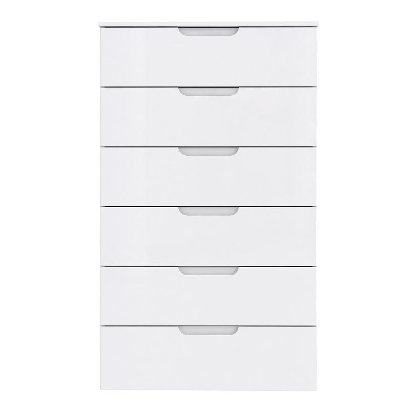 Sienna High Gloss White Chest of 6 Drawers - White Tree Furniture