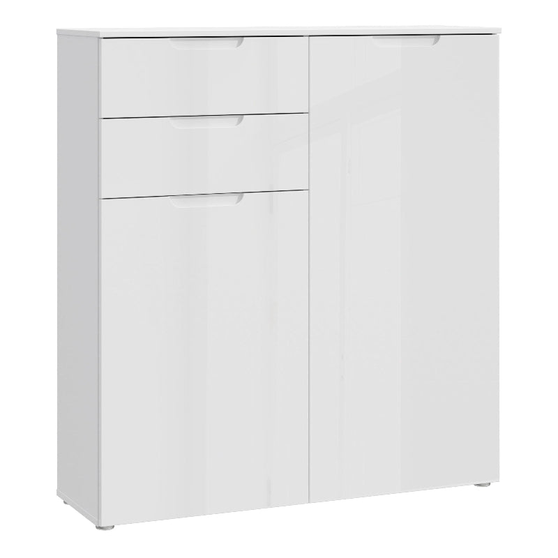 Sienna High Gloss White Chest of Drawers - White Tree Furniture