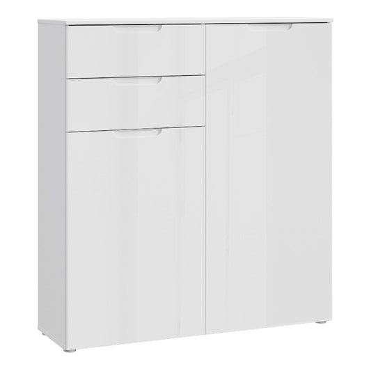 Sienna High Gloss White Chest of Drawers - White Tree Furniture