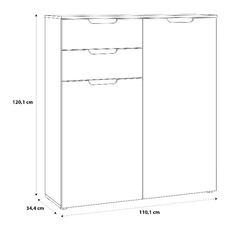 Sienna High Gloss White Chest of Drawers - White Tree Furniture