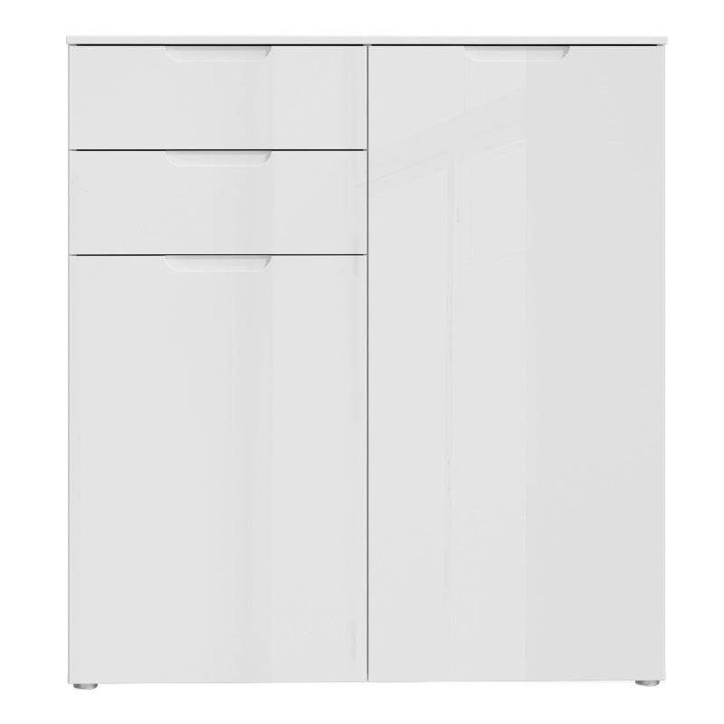 Sienna High Gloss White Chest of Drawers - White Tree Furniture