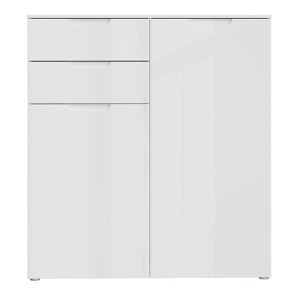 Sienna High Gloss White Chest of Drawers - White Tree Furniture