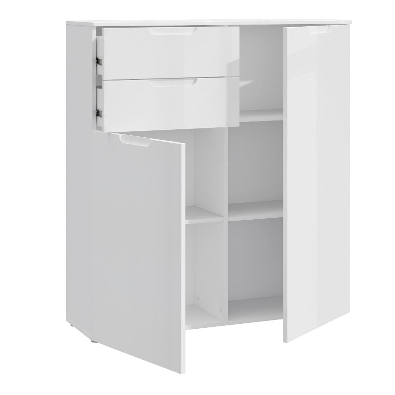 Sienna High Gloss White Chest of Drawers - White Tree Furniture