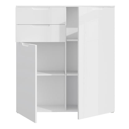 Sienna High Gloss White Chest of Drawers - White Tree Furniture