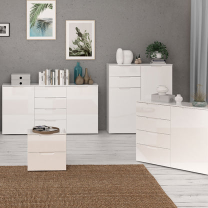 Sienna High Gloss White Chest of Drawers - White Tree Furniture