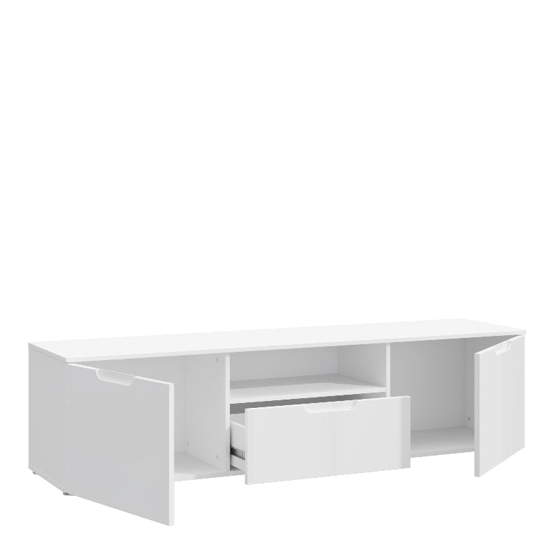 Sienna High Gloss White TV Unit - White Tree Furniture