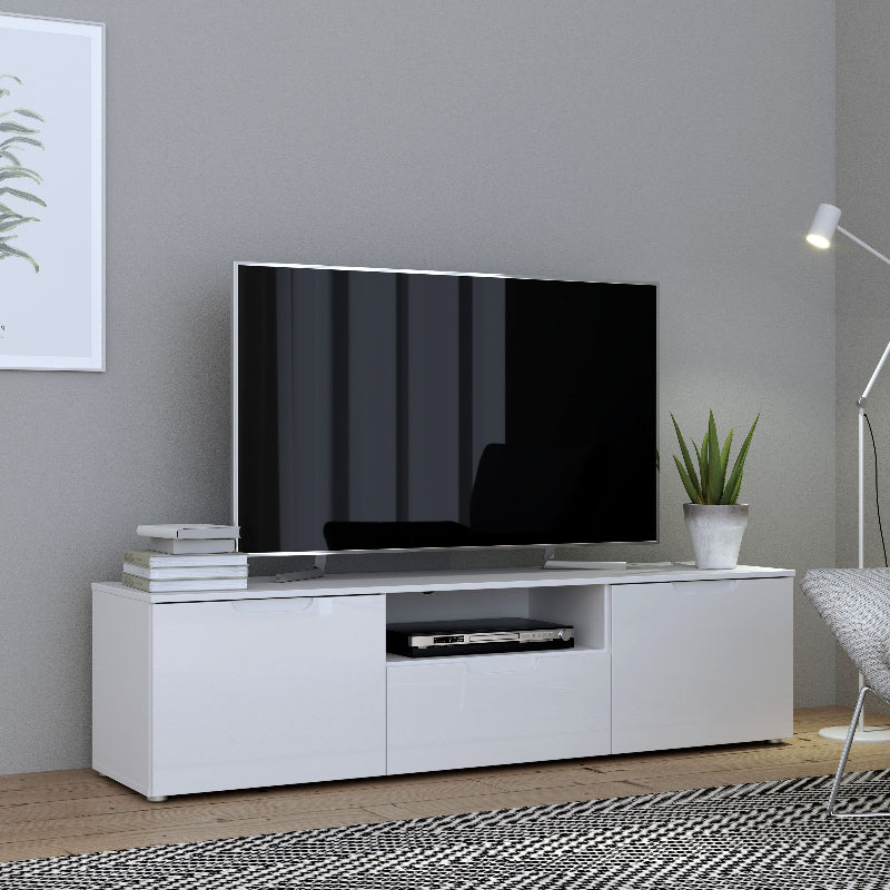 Sienna High Gloss White TV Unit - White Tree Furniture