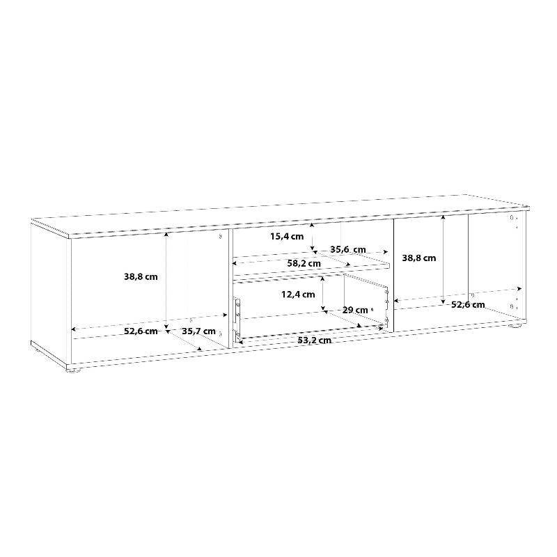 Sienna High Gloss White TV Unit - White Tree Furniture