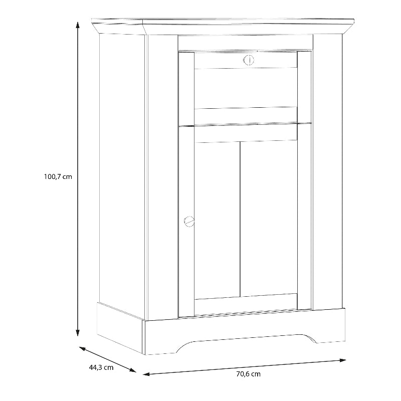 Illopa Storage Cabinet in Snowy Oak / Oak Nelson - White Tree Furniture