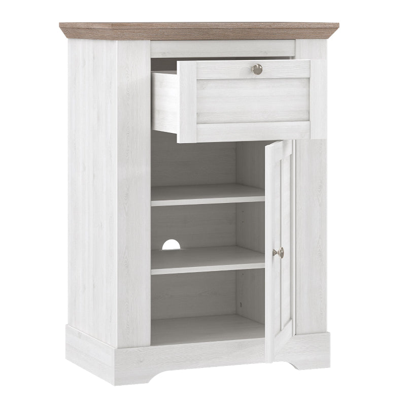 Illopa Storage Cabinet in Snowy Oak / Oak Nelson - White Tree Furniture