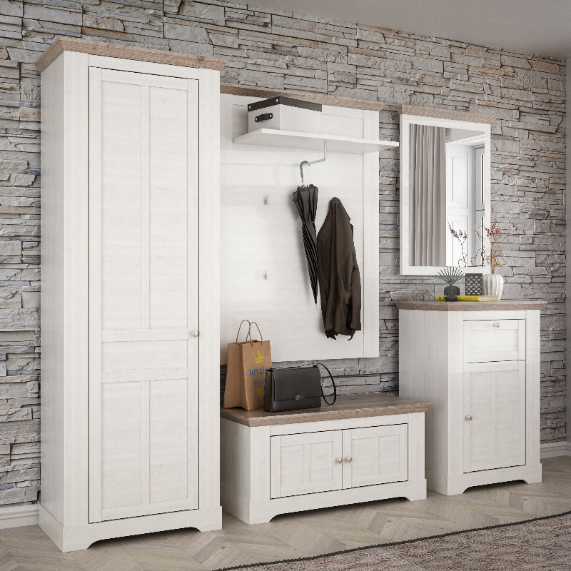 Illopa Storage Cabinet in Snowy Oak / Oak Nelson - White Tree Furniture