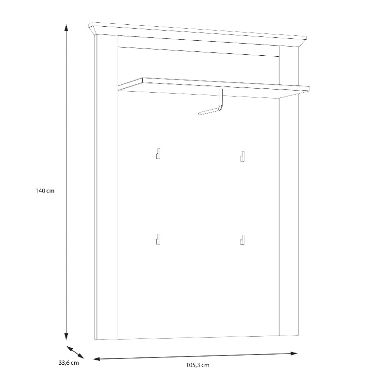 Illopa Wall Panel in Snowy Oak / Oak Nelson - White Tree Furniture