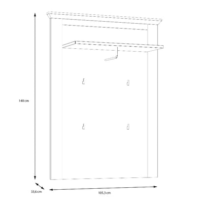 Illopa Wall Panel in Snowy Oak / Oak Nelson - White Tree Furniture