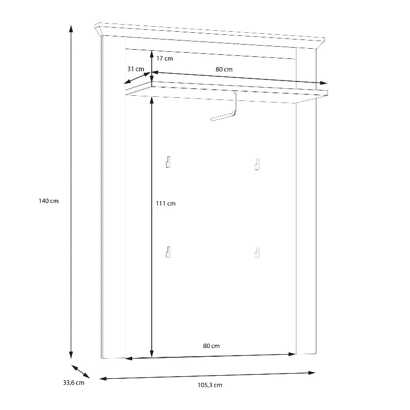 Illopa Wall Panel in Snowy Oak / Oak Nelson - White Tree Furniture