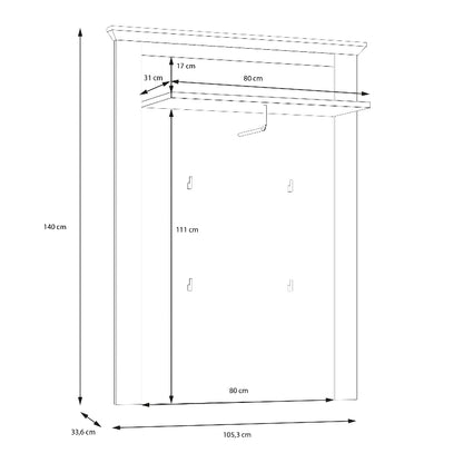 Illopa Wall Panel in Snowy Oak / Oak Nelson - White Tree Furniture