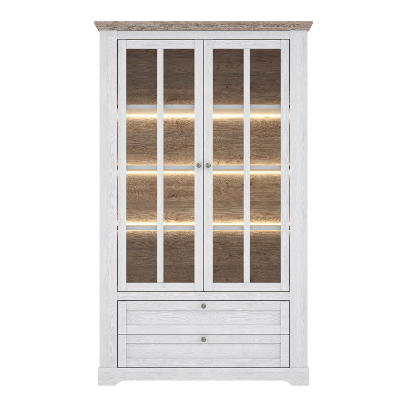 Illoppa Display Cabinet in Snowy Oak / Oak Nelson - White Tree Furniture