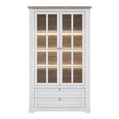 Illoppa Display Cabinet in Snowy Oak / Oak Nelson - White Tree Furniture