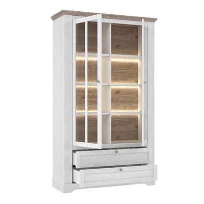 Illoppa Display Cabinet in Snowy Oak / Oak Nelson - White Tree Furniture