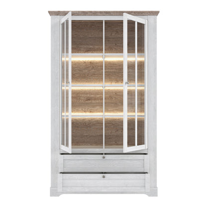 Illoppa Display Cabinet in Snowy Oak / Oak Nelson - White Tree Furniture