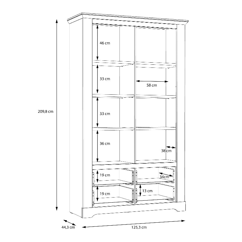 Illoppa Display Cabinet in Snowy Oak / Oak Nelson - White Tree Furniture