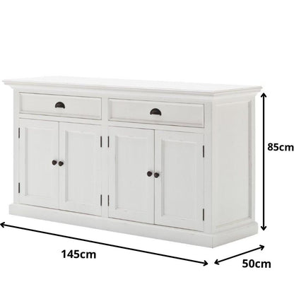 NOVASOLO Halifax White Painted Sideboard Cabinet B127 - White Tree Furniture