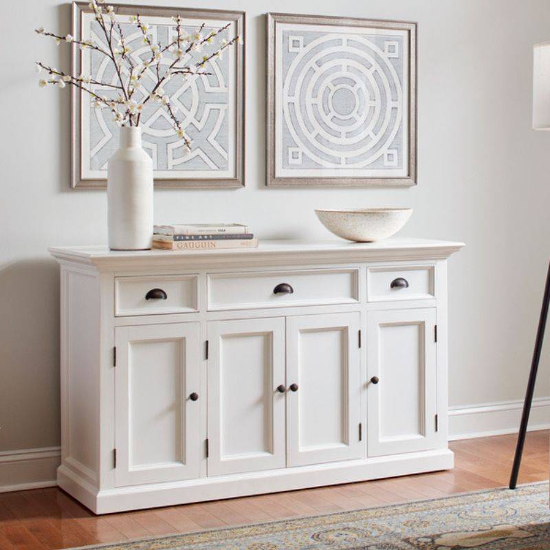 Halifax White Farmhouse Sideboard with 4 Doors B192 - White Tree Furniture