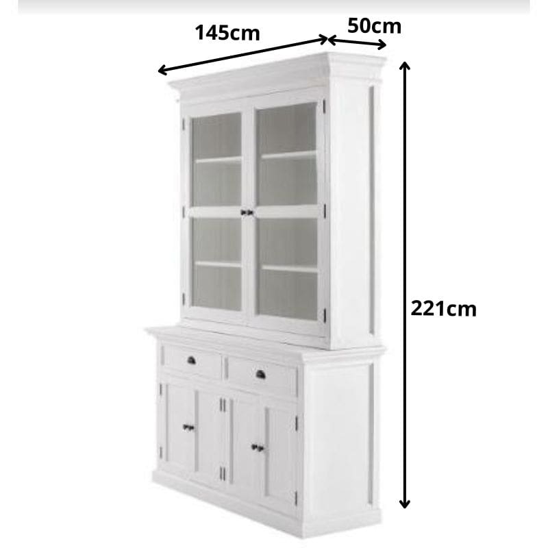 NOVASOLO Halifax White Display Cabinet with Dresser BCA594 - White Tree Furniture