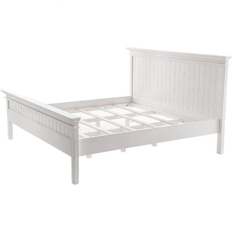 NOVASOLO Halifax White Painted Emperor Size Bed 200 x 200 cm BKE001-200 - White Tree Furniture