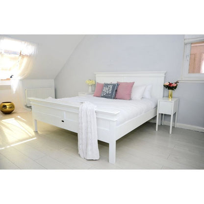 NOVASOLO Halifax White Painted Emperor Size Bed 200 x 200 cm BKE001-200 - White Tree Furniture