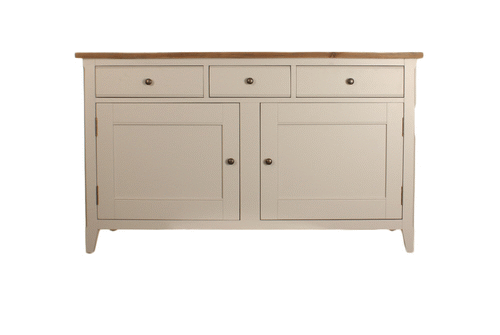 BAUMHAUS Signature Grey Large Sideboard w/ Limed Wood Top CFF02A - White Tree Furniture